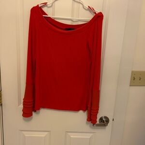 White House Black Market Red Long Sleeve Top